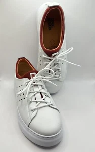 Samuel Hubbard Herren 9M Flight Sport Sneaker weiß Leder mit rotem Futter - Bild 1 von 4