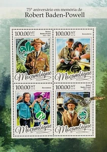 MOZAMBIQUE ROBERT BADEN POWELL 75TH ANNIV STAMPS SHEET OF 4 MNH 2016 BOY SCOUTS - Picture 1 of 1