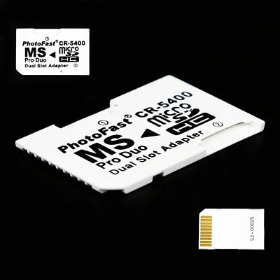 Dual Micro SD TF to Memory Stick MS Pro Duo PSP Card 2 Slot Adapter Converter S - Image 1 of 4