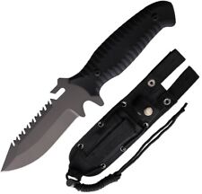 S-TEC T228635 Black 10.25" Fixed Hunting Knife Sheath 5" Plain Blade