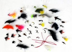 50 Assortment of Trout Flies for Fly Fishing Wet Dry Nymph Buzzers Mixed pack - Picture 1 of 1