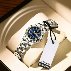 Womens Stainless Steel Quartz Watches Waterproof Luminous Date Wristwatches Gift - Picture 1 of 23