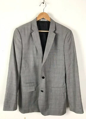 EXPRESS Photographer Mens Size 42L Light Gray Glen Plaid Blazer Jacket - Image 1 of 4