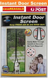 Instant Mesh Screen Door Magnetic Bug Mosquito Fly Pet Patio Net Hands Free - Picture 1 of 8