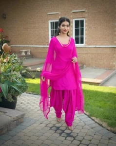Indian Pakistani Pink Salwar Kameez Traditional Classic Ethnic Suit Casual Dress - Picture 1 of 3