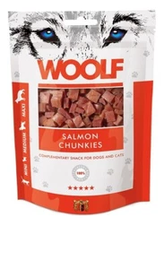8594178550631 WOOLF Lachs Chunkies - Leckerli für Hund und Katze - 100 g WOOLF - Bild 1 von 1
