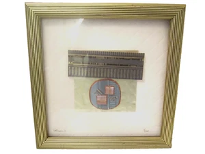 Joy Broe Mixed Media On Board Gold framed art Mid Century Modern - Picture 1 of 10