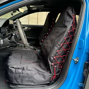 Black Waterproof Canvas High Back Seat Covers For Ford Escape (red) - Picture 1 of 7