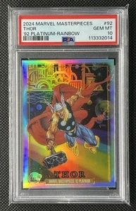 2024 Marvel Masterpieces '92 Platinum Thor Rainbow #92 PSA 10 - Foto 1 di 2