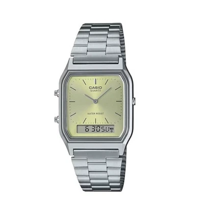 Reloj Casio Vintage  Unisex AQ-230A-9AMQYES Analógico Digital Esfera Verde - Imagen 1 de 4