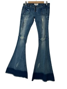 One Teaspoon Jeans Women Size 26 Denim Extra Wide Flare Leg Distressed Sample - Picture 1 of 7