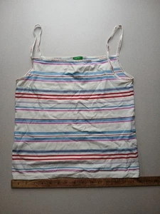 United Colors Benetton Womens Vintage Tank Top Med Stiped Stretch Made in Italy - Picture 1 of 11