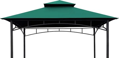 Upgraded Fabric Replacement Canopy Grill BBQ Gazebo Roof Top for Forest Green