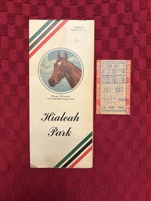 1941 WHIRLAWAY (HOF) PROGRAM—1941 TRIPLE CROWN WINNER—HIALEAH ALW RACE—B4 DERBY - Image 1 of 4