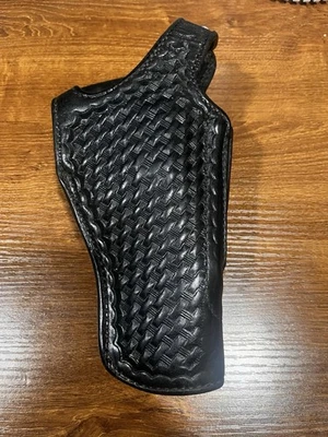 Bianchi Hurricane #350 Basket Weave Right Hand Black Leather Holster RH - Image 1 of 3