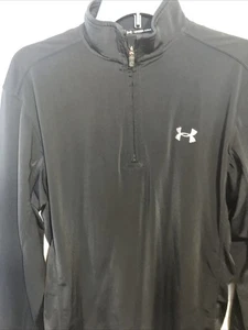 Under Armour Performance 1/4 Zip Pullover Mens Sz Small Fleece Stretch Black  - Picture 1 of 9