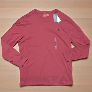 Polo Ralph Lauren Herren XXL Langarm T-Shirt Nantucket Rot Rundhals Blau Pony - Bild 1 von 8