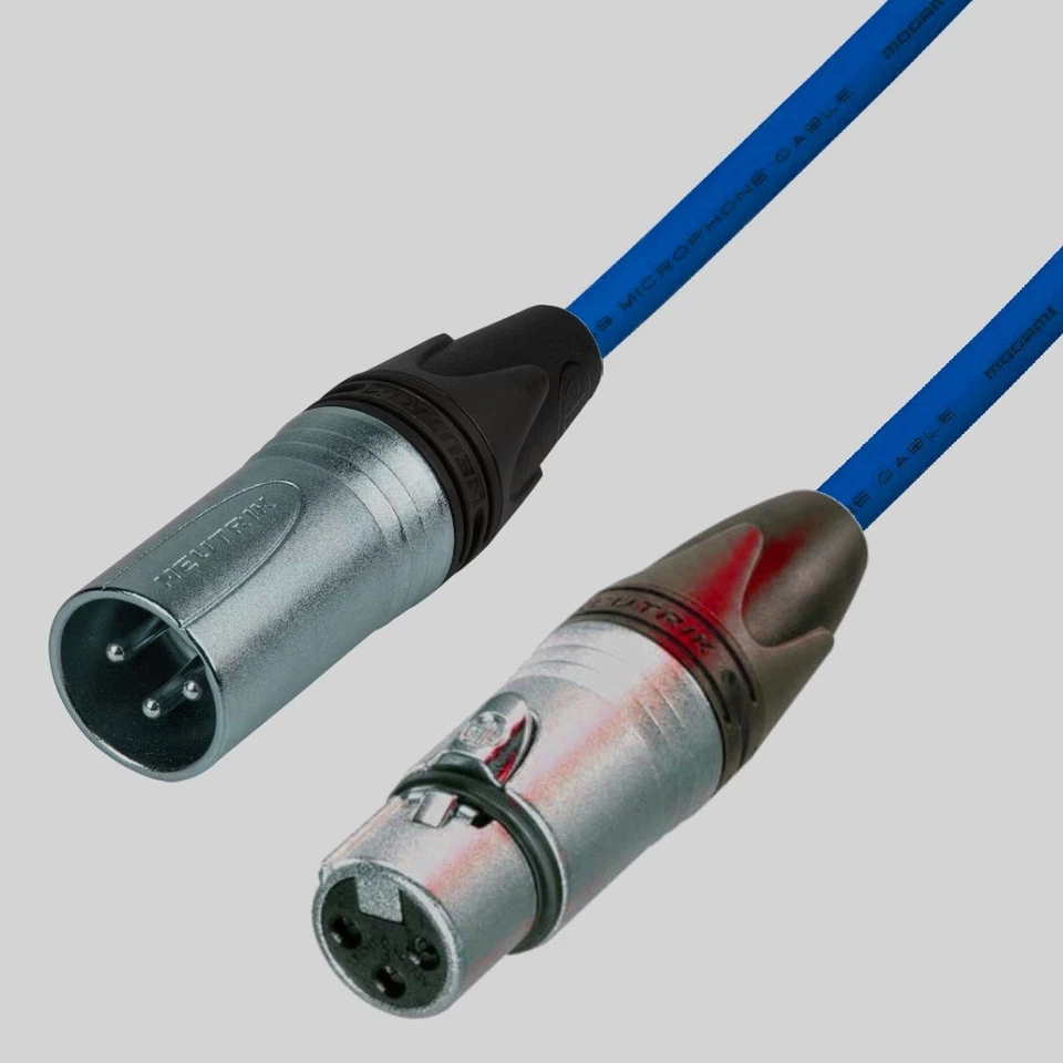3 FT Mogami BLUE Mic Cable / Neutrik Male to Female XLR 3 Pole Balanced - Image 1 of 1