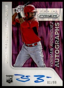 2015 Panini Prizm Autograph Prizms Purple Flash #48 Yorman Rodriguez /99 - Picture 1 of 2