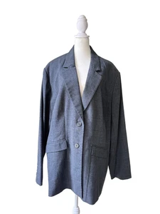 Sejour Women’s 24W Gray Blazer Jacket 2 Button Long Sleeve Lined Workwear Career - Picture 1 of 13