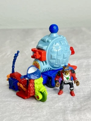 1995 TMNT Mini Mutants Turtle Transports CRUSHIN' SLAM BAM COMBO Technodrome - Image 1 of 4