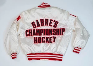 Vintage Hockey Championship Letterman USA Sabre's Varsity Jacket Size L 80s - Picture 1 of 20