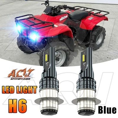 2pcs Ice blue 8000k LED Headlight Light Bulb for Honda Recon 250 1997-2020 - Image 1 of 4