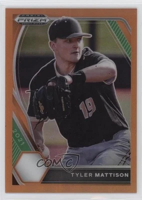 2021 Panini Prizm Draft Picks Neon Orange Prizm /50 Tyler Mattison #PDP104 - Image 1 of 2