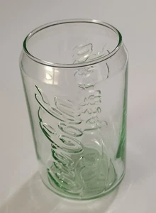 BRAND NEW 12 OZ COCA COLA GLASS SHAPED LIKE A CAN EMBOSSED GEORGIA GREEN GLASS - Picture 1 of 5