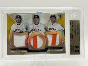2017 Topps Triple Threads Relic Combo Altuve, Correa, Springer Astros /9 BGS 9.5 - Picture 1 of 2