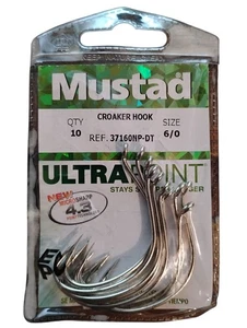 Mustad Size 6/0 Croaker Hook Pack of 10 - Picture 1 of 2