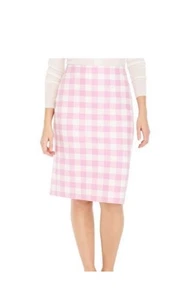 j crew no 2 pencil skirt pink white gingham skirt Size 6 - Picture 1 of 6