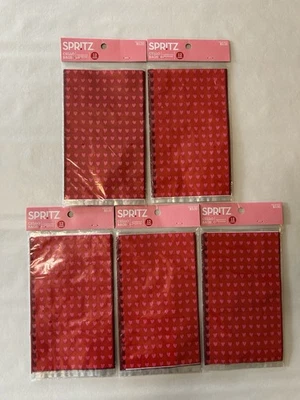 60 (5 unidades/12) sacos de festa para violoncelo Dia dos Namorados 9x5” vermelho com corações rosa - Imagem 1 de 3