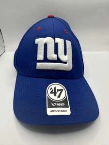 New York Giants Hat Cap Strap Back Blue Red NFL Football Mens OSFA 47 MVP - Picture 1 of 7