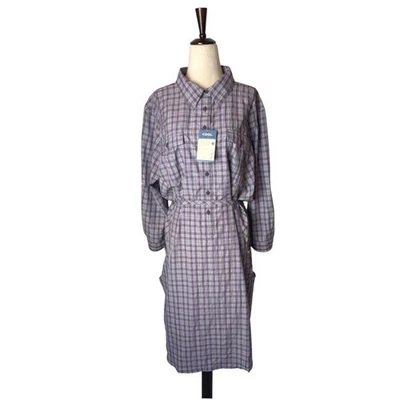 Duluth Trading Co Dress Women 2XL Purple Armachillo Cooling Plaid Shirt Mini NWT - Image 1 of 4