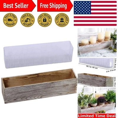 Charming деревенский деревянный ящик для рассады - 17,3 дюйма L суккулентный держатель для настольного декора - Изображение 1 из 4
