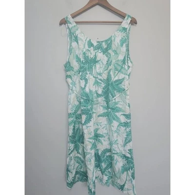 Nuevo con etiquetas Vestido de Maternidad H&M Mamá M Estampado de Helecho Sin Mangas Viscosa Verano Verde Foto 1 de 4