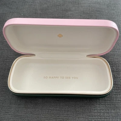 Estuche para gafas Kate Spade rosa y verde oscuro usado en excelente estado Foto 1 de 4