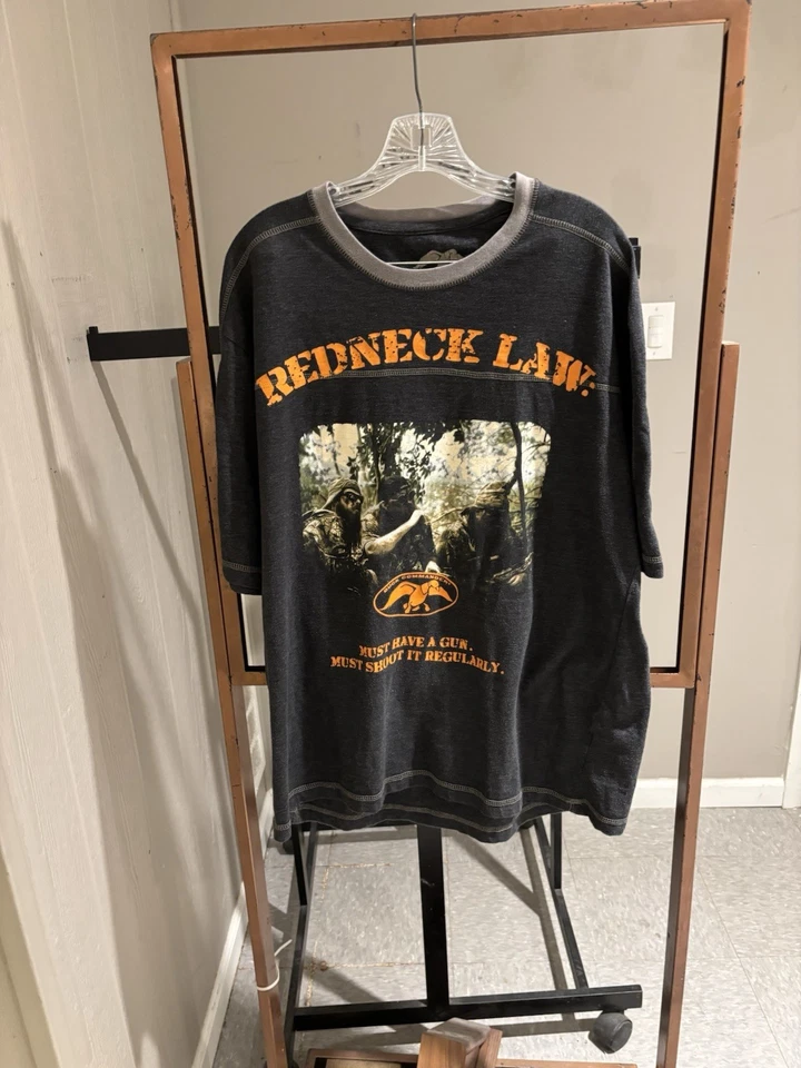 Duck Commander Redneck Law t-shirt size XL. Short sleeve. 50/50 cotton/poly. - Image 1 of 4