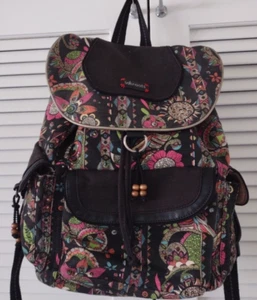 SakRoots Backpack Artist Circle Flap Bag Spirit Desert Owls Pockets Drawstring - Picture 1 of 12