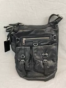 L.A.M.B. Motonari Sagara Black Leather Hobo Handbag - Picture 1 of 14