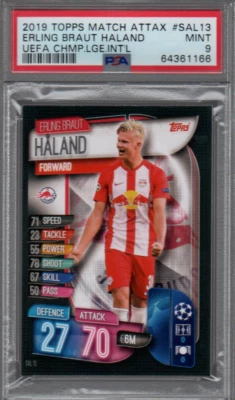 ERLING HAALAND 2019-20 Topps Match Attax SAL13  Salzburg ROOKIE RC PSA 9  - Image 1 of 2