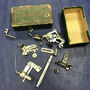Singer Sewing Machine Part Ruffler Hemmer Binder Foot Bobbin Carrier 128 vintage - Picture 1 of 6