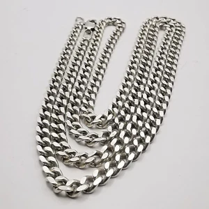 Collar de cadena de plata de ley 925 inusual vintage, joyería fina firmada - Imagen 1 de 6