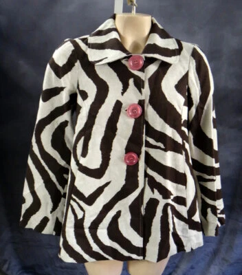 3 Hermanas Tres XS CEBRA Chaqueta Safari Marrón Tigre Lona Anthropologie Abrigo  Foto 1 de 4