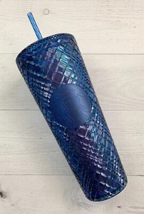 Starbucks Holiday 2022 Azure Blue Jeweled Cold Cup Venti Tumbler 24 Oz - Picture 1 of 3