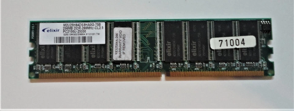 Memory RAM Elixir 256MB DDR 266MHZ CL 2.5 PC 2100U-25330 - Image 1 of 4