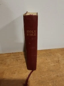 Vintage Oxford Press Self-Pronouncing Holy Bible Red Leather Gold Gilt - Bild 1 von 5