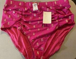 MUJER 2X Pantalones de Natación Talla Calzoncillos Parte Inferior ROSA INTENSO Piña NUEVOS ETIQUETAS Verano - Imagen 1 de 11