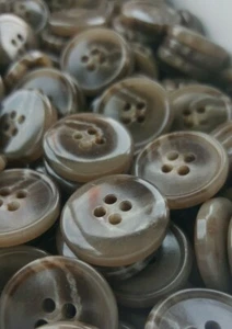 Tan Brown Swirl Buttons, 4 Hole Sewing/Crafts Buttons - 24 Pieces (074) - Picture 1 of 2
